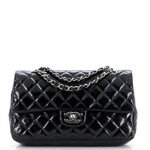 CHANEL Classic Double Flap Bag Quilted Patent Medium