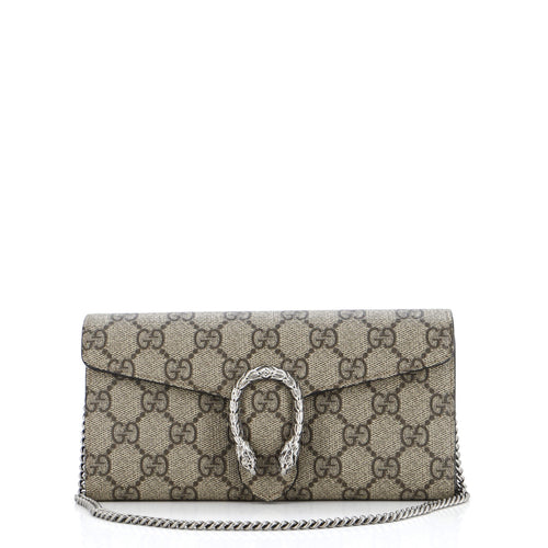 GUCCI Dionysus Chain Wallet GG Coated Canvas Long