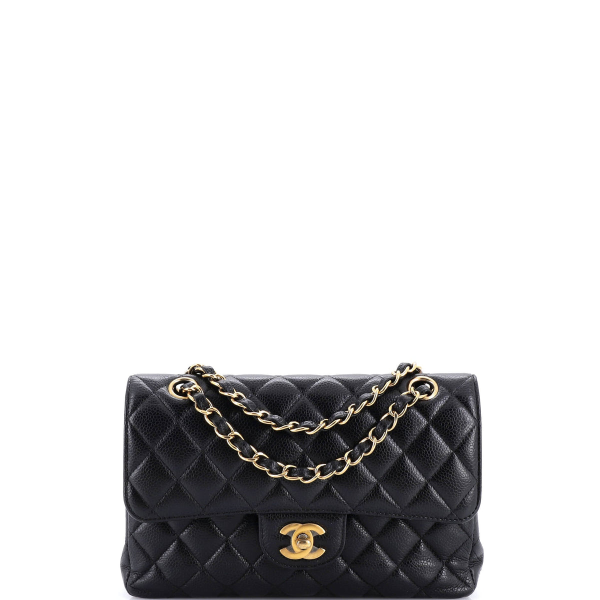 Chanel CHANEL Classic Double Flap Bag Quilted Caviar Small