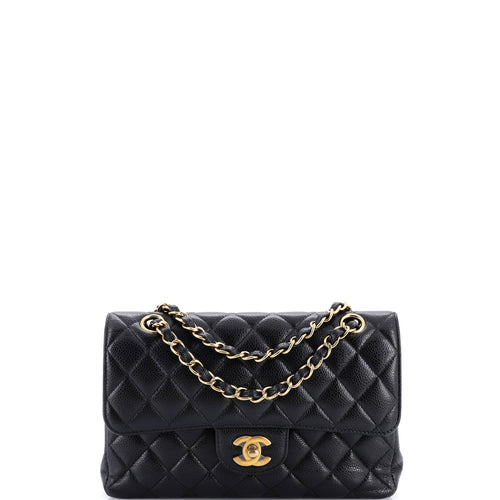 CHANEL Classic Double Flap Bag Quilted Caviar Small