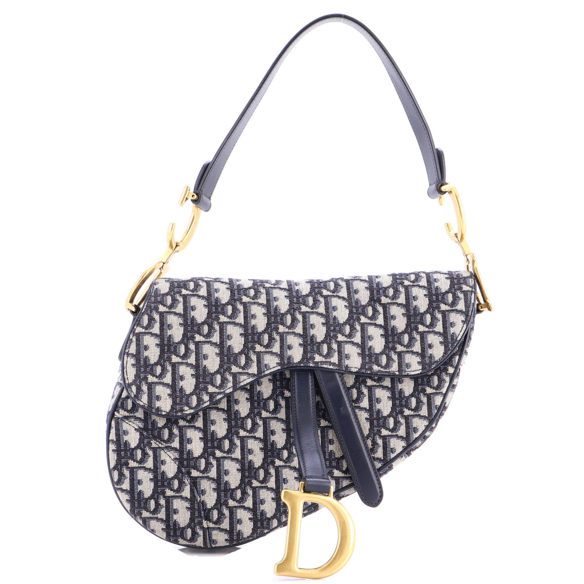 Christian Dior Saddle Handbag Oblique Canvas Medium