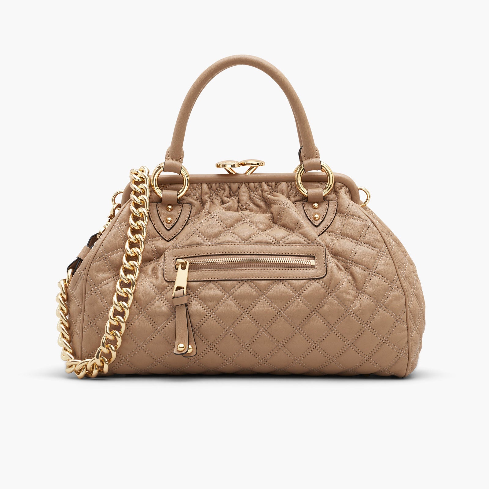 Marc Jacobs Re-Edition Quilted Leather Stam Bag in Camel