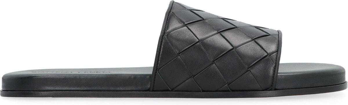 Bottega Veneta Men's Sunday Leather Mules in Black | Size 44 | 775314V2ED0 Color 1000