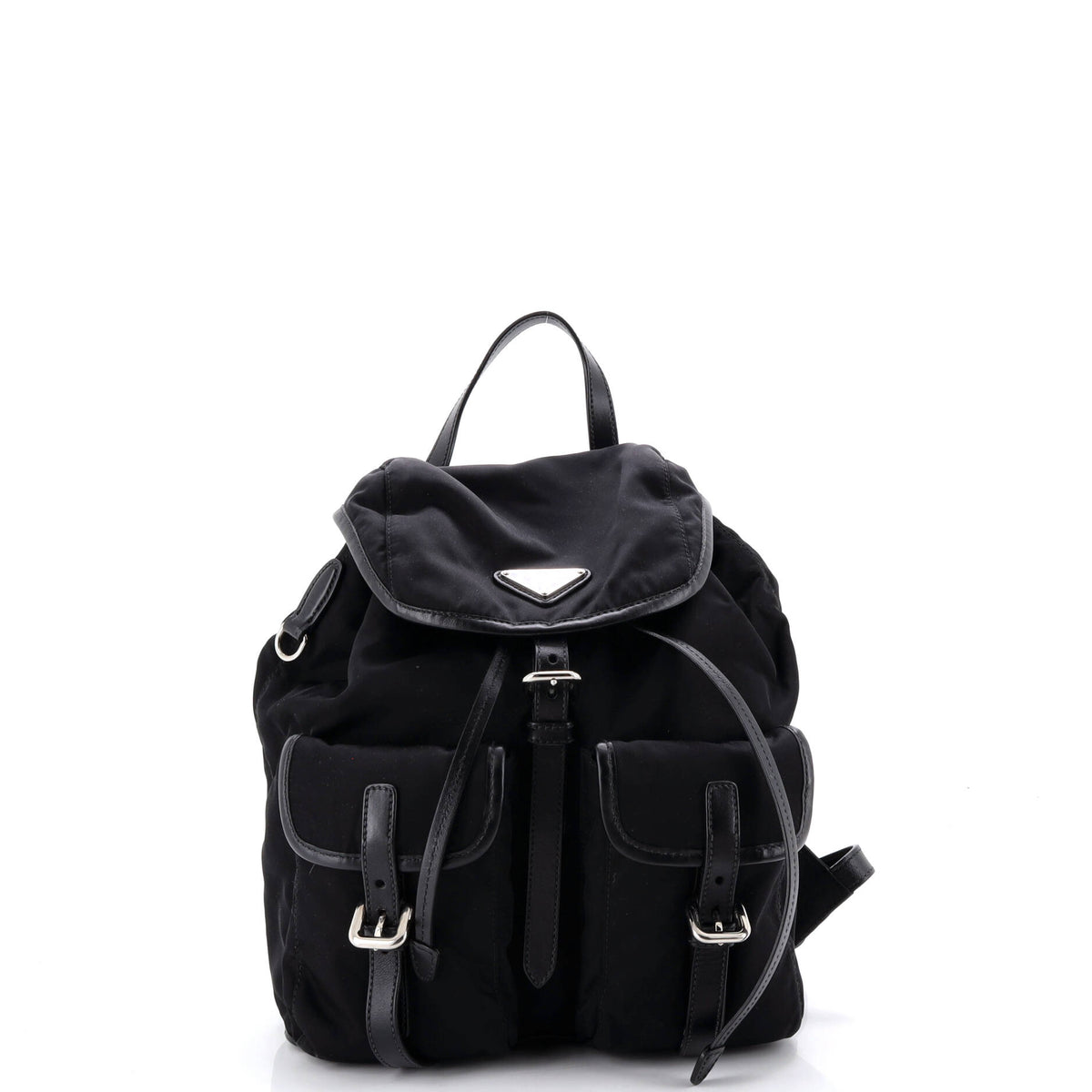 Prada PRADA Double Front Pocket Backpack Tessuto Small