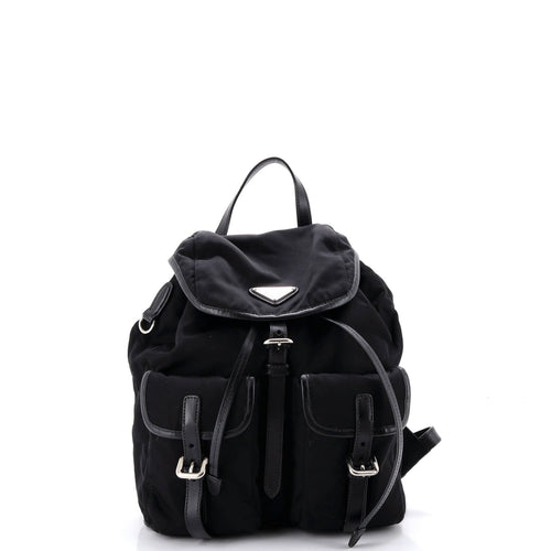 PRADA Double Front Pocket Backpack Tessuto Small