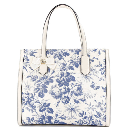 GUCCI GG Ribbon Tote Coated Printed Canvas Medium