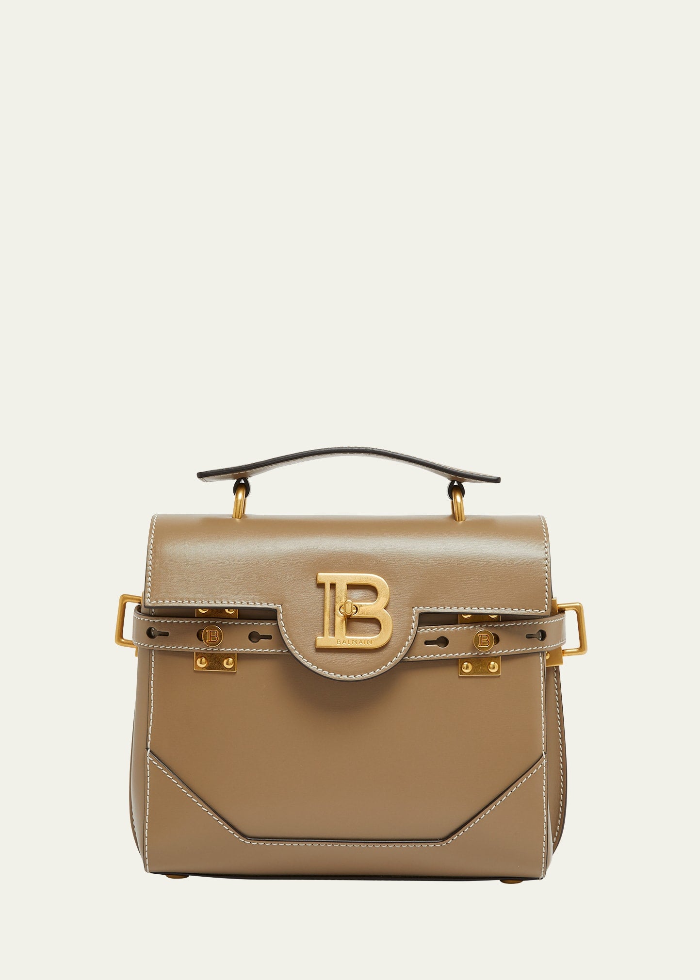 Balmain BBuzz 23 Top-Grifftasche aus glattem Leder