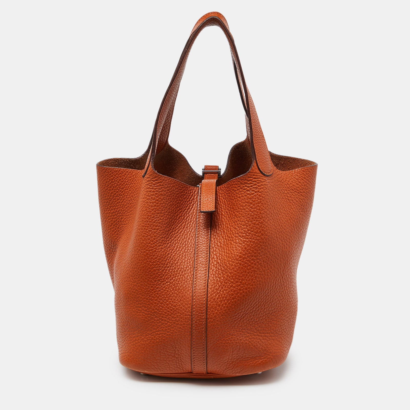 Herm?s Herm&egrave;s Orange Taurillon Clemence Leather Picotin Lock 22 Bag