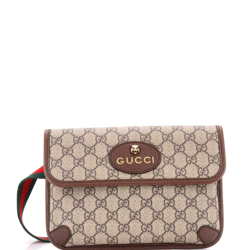 GUCCI Neo Vintage Flap Belt Bag GG Coated Canvas