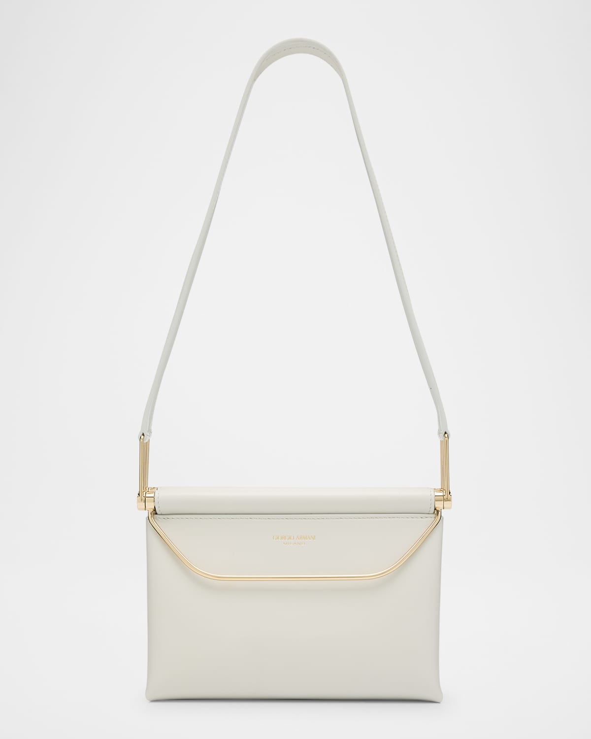 Giorgio Armani Avenue Small Polished Leather Shoulder Bag