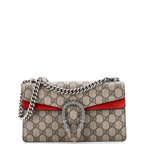 GUCCI Dionysus Bag GG Coated Canvas with Crystal Embellished Metal Small