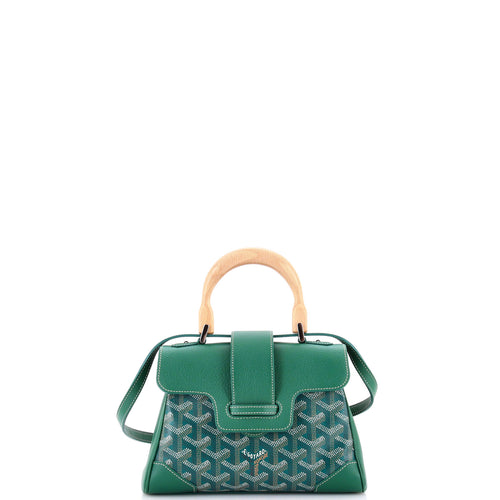 GOYARD Saigon Top Handle Bag Coated Canvas with Leather Mini