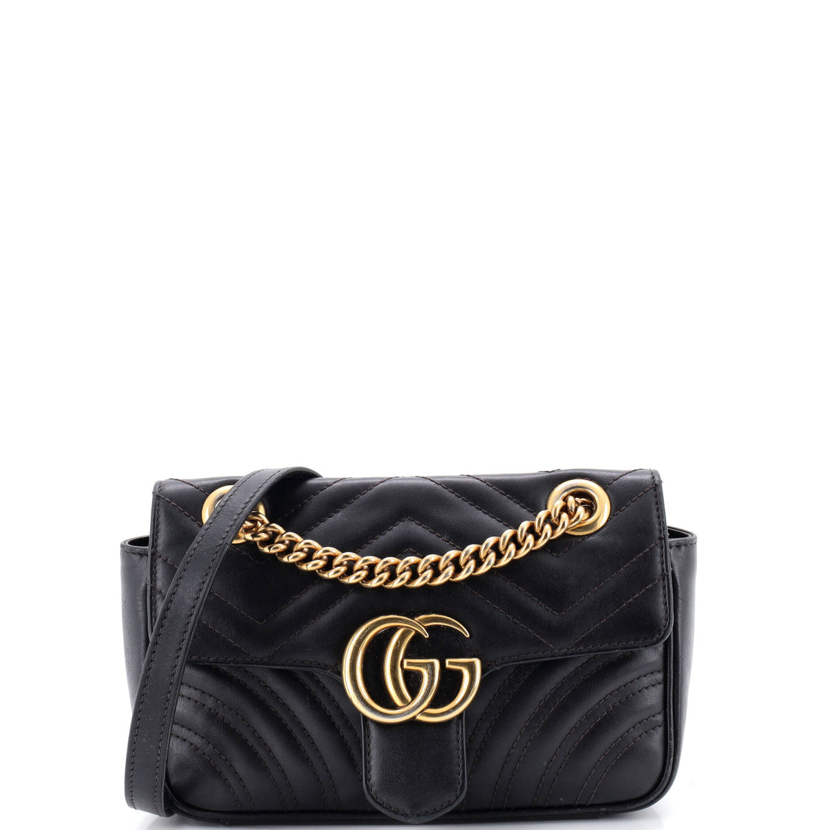 Gucci GUCCI GG Marmont Flap Bag Matelasse Leather Mini