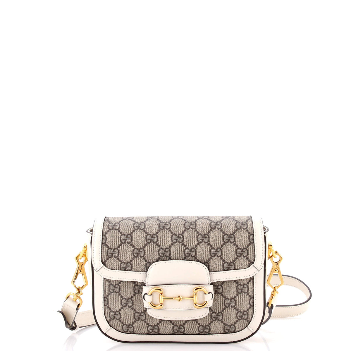Gucci GUCCI Horsebit 1955 Shoulder Bag GG Coated Canvas with Leather Mini