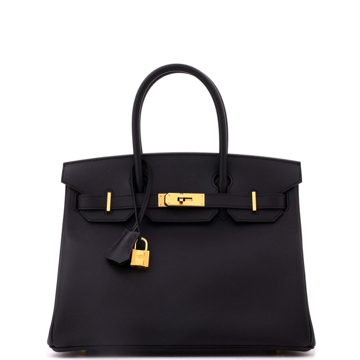 Herm?s Birkin Handbag Noir Epsom with Gold Hardware 30