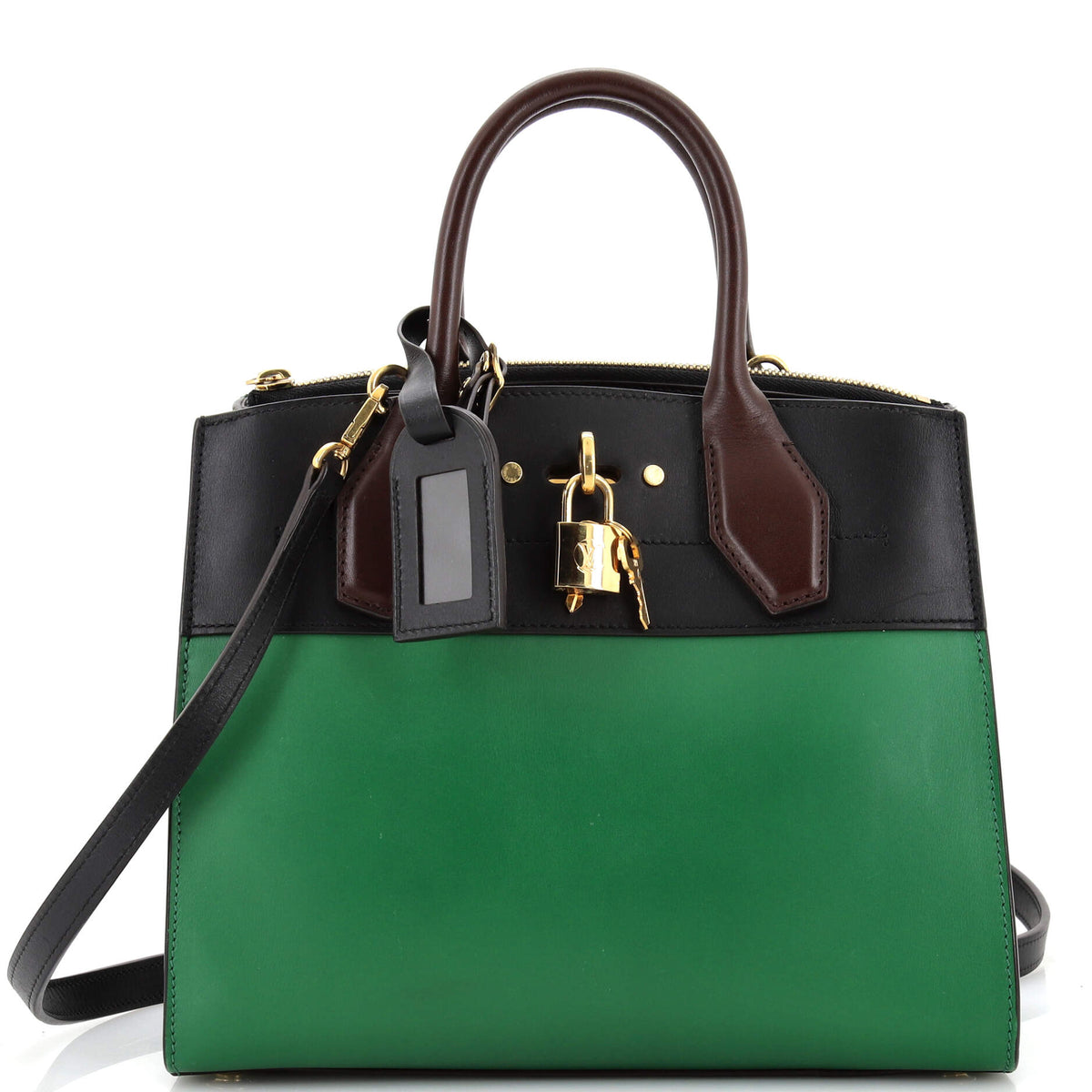 Louis Vuitton City Steamer Handbag Leather PM