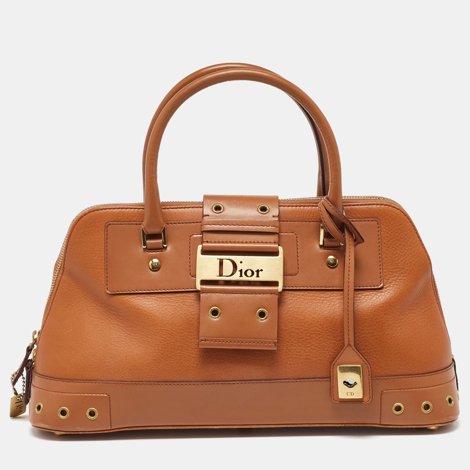 Dior Hellbraune Street Chic-Umhängetasche aus Leder