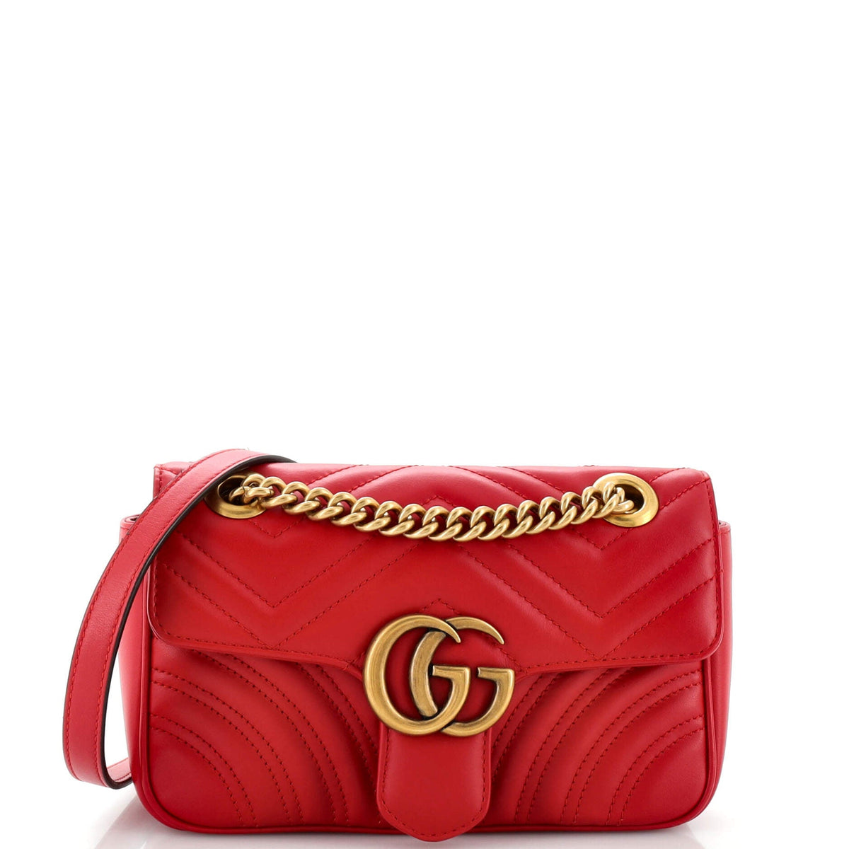 Gucci GUCCI GG Marmont Flap Bag Matelasse Leather Mini