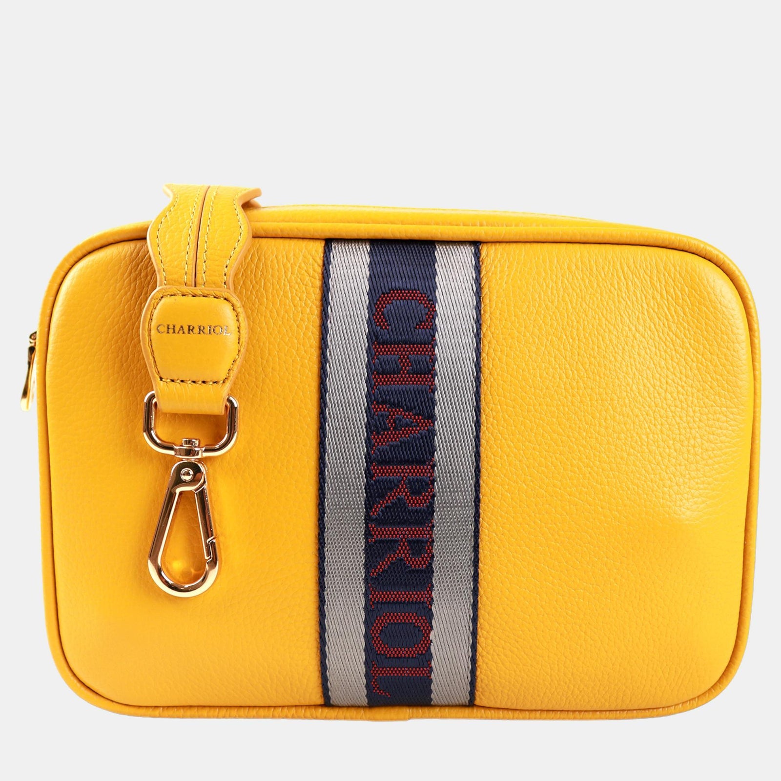 Charriol Yellow Leather Deauville Crossbody