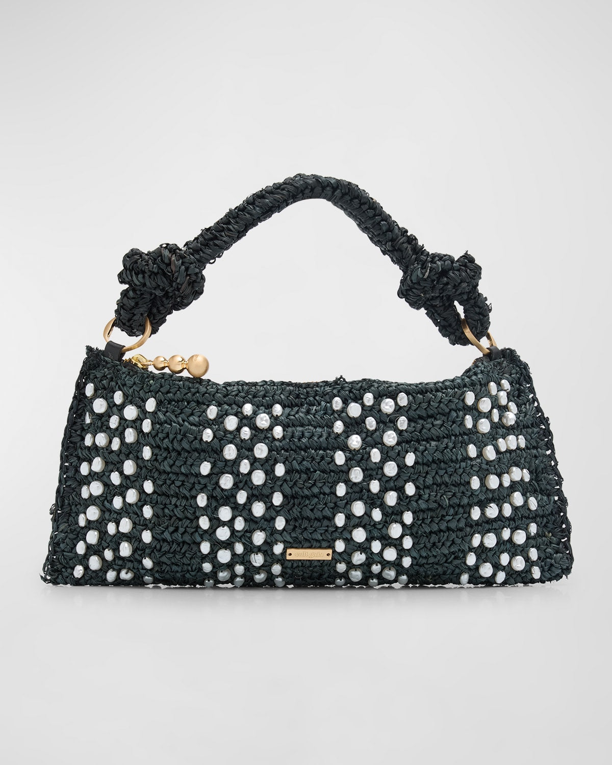 Cult Gaia Hera Nano Pearly Raffia Schultertasche