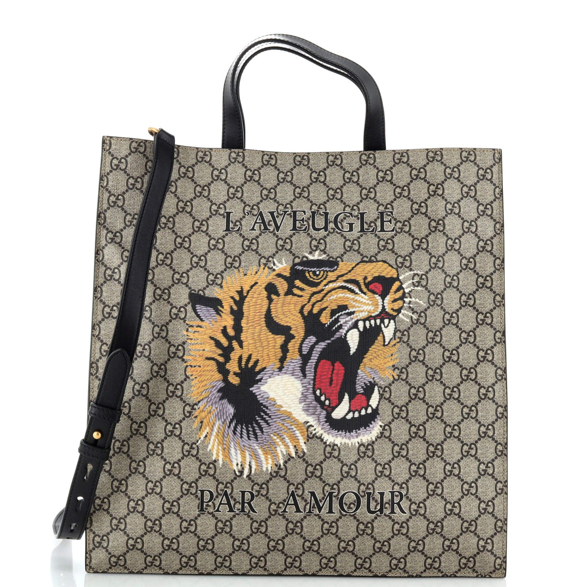 Gucci GUCCI Convertible Soft Open Tote Printed GG Coated Canvas Tall