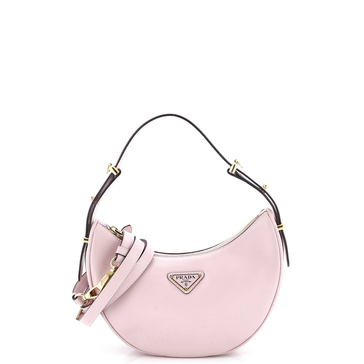 Prada PRADA Arque Half Moon Hobo Leather Small