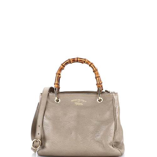 GUCCI Bamboo Shopper Tote Leather Small