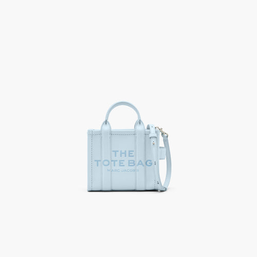 The Leather Crossbody Tote Bag in Cloud Blue