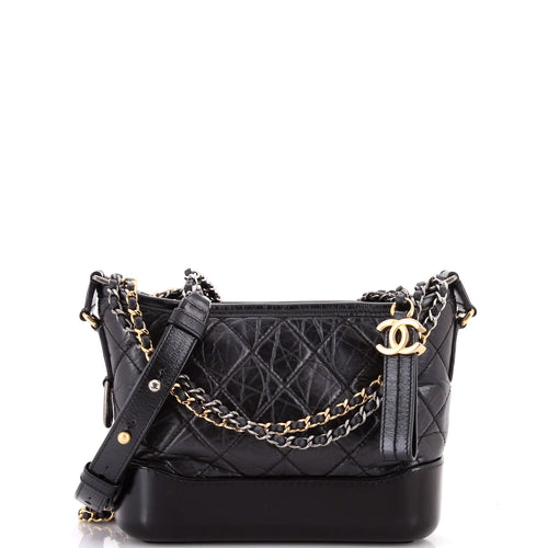 CHANEL Gabrielle Hobo Quilted Aged Calfskin Small