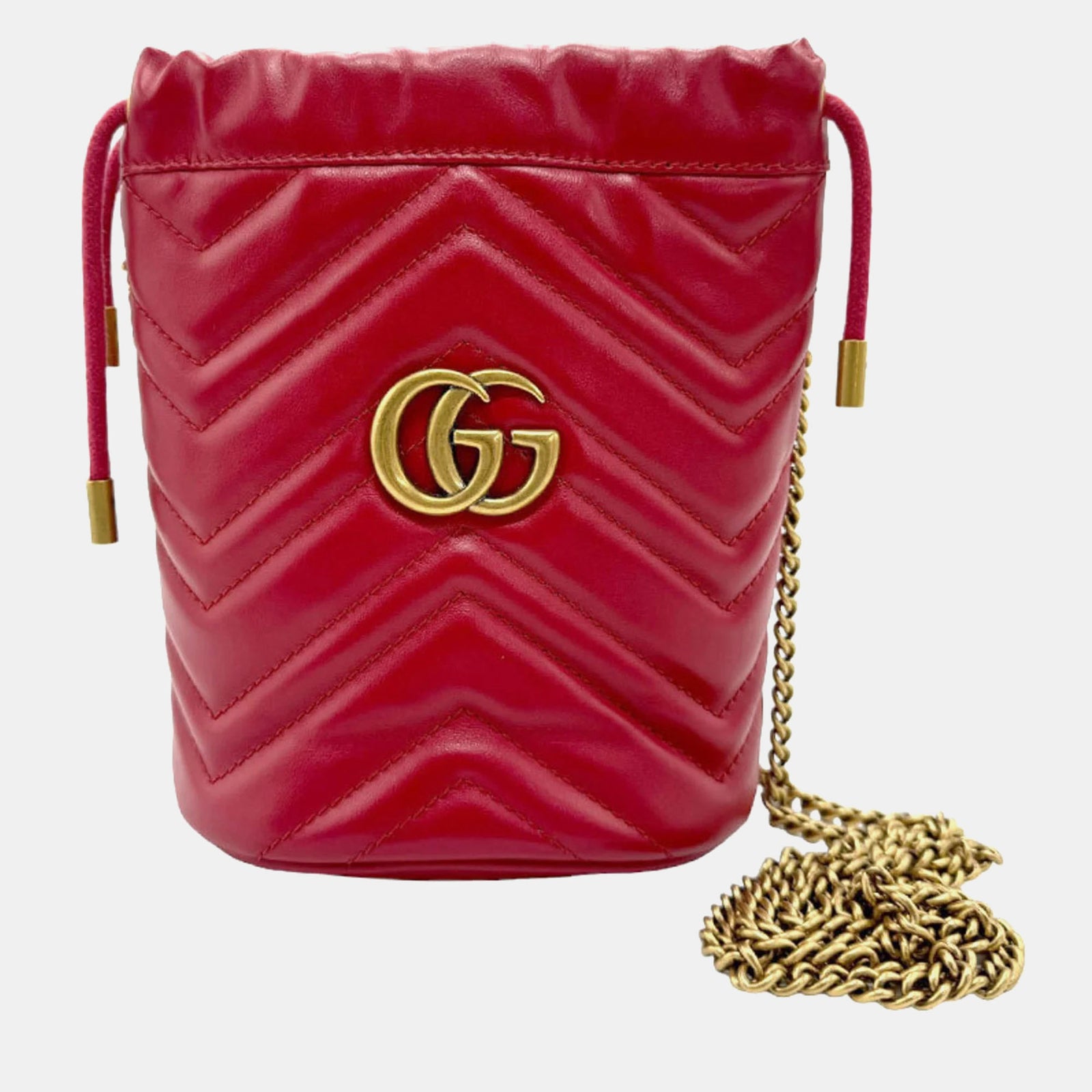 Gucci Rote GG Marmont Beuteltasche aus Leder