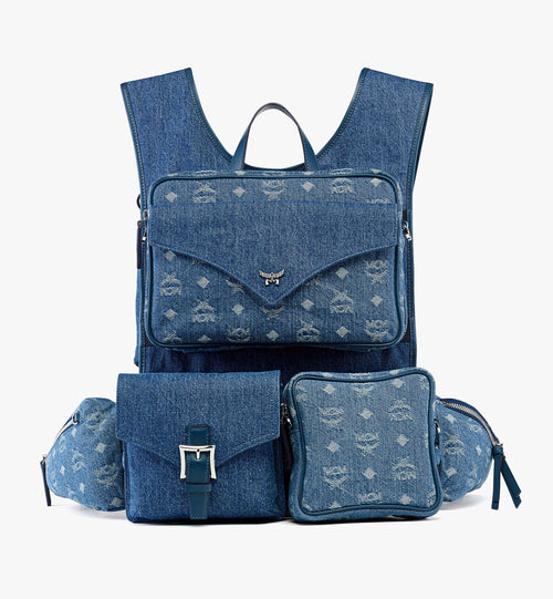 Aren Multi-backpack In Monogram Denim Jacquard