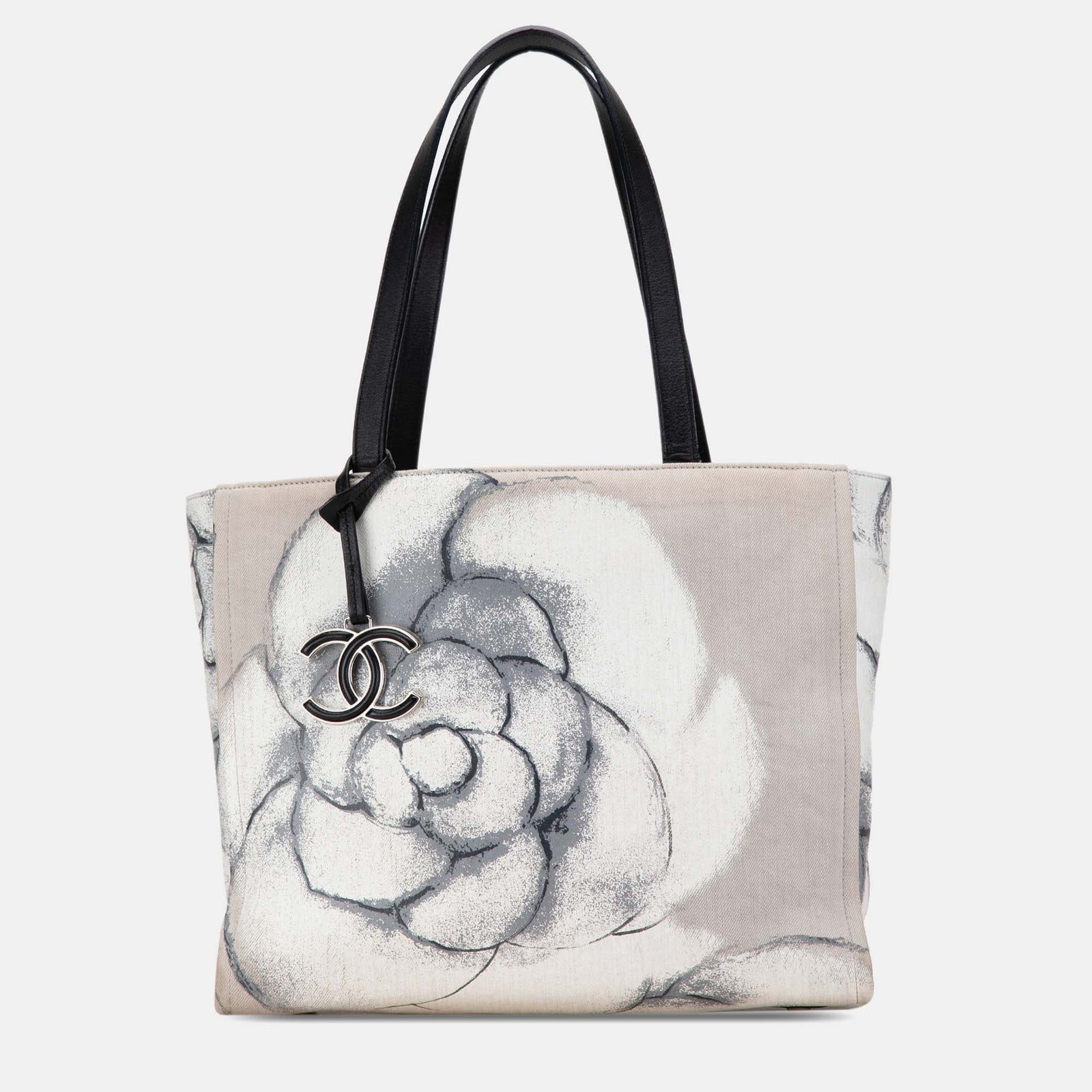 Chanel Mehrfarbige Shopper-Tragetasche aus Canvas mit Kamelie