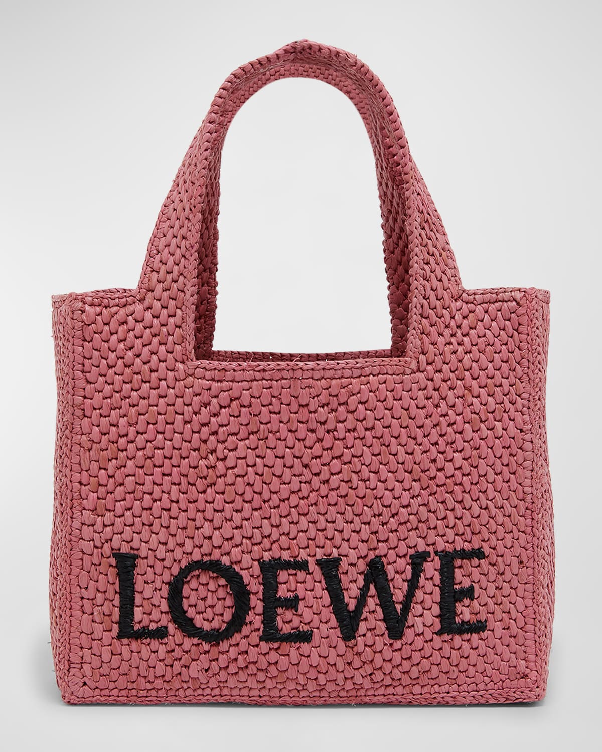 Loewe x Paula's Ibiza Font Logo Mini Tote Bag in Raffia