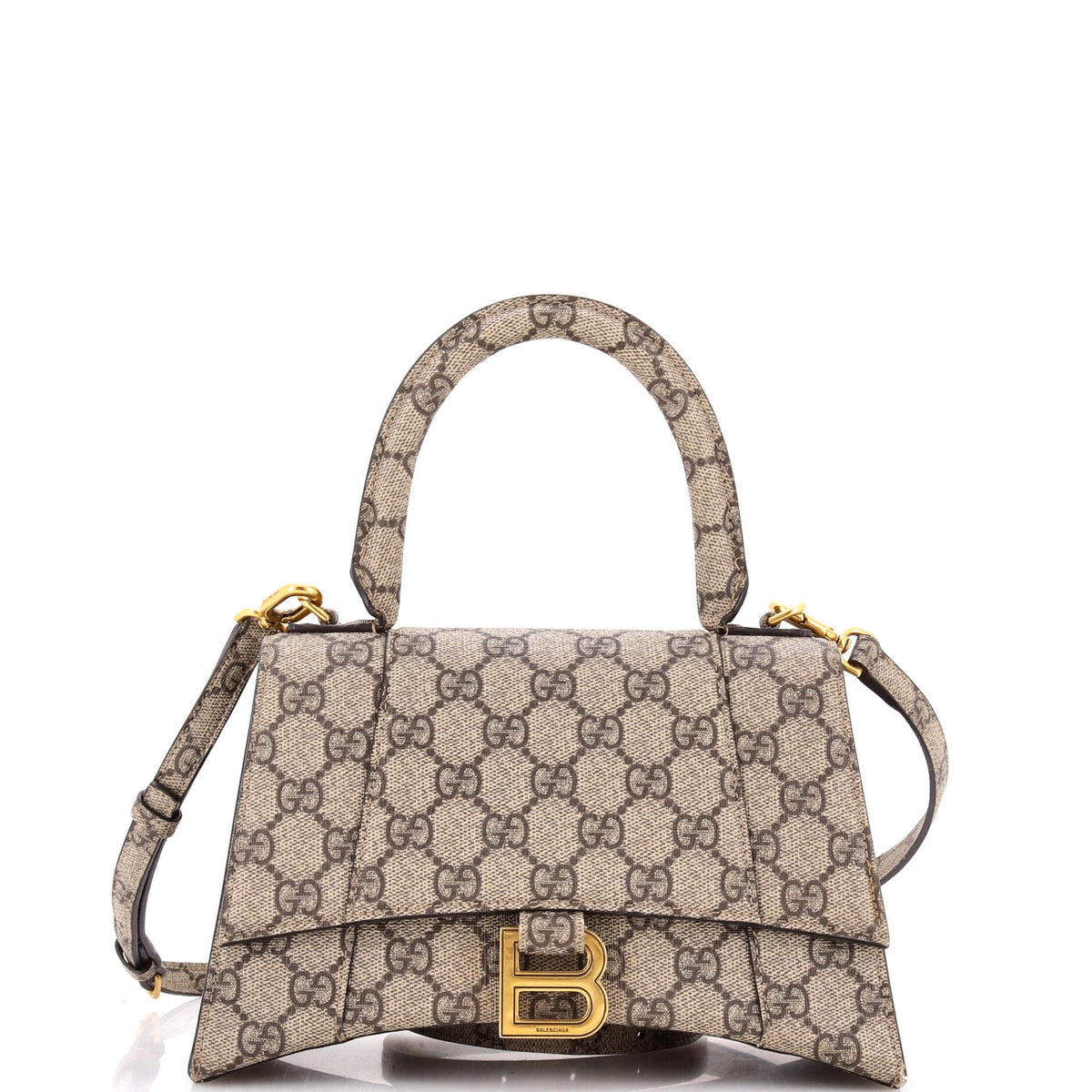 Gucci GUCCI x Balenciaga The Hacker Project Hourglass Top Handle Bag GG Coated Canvas Small