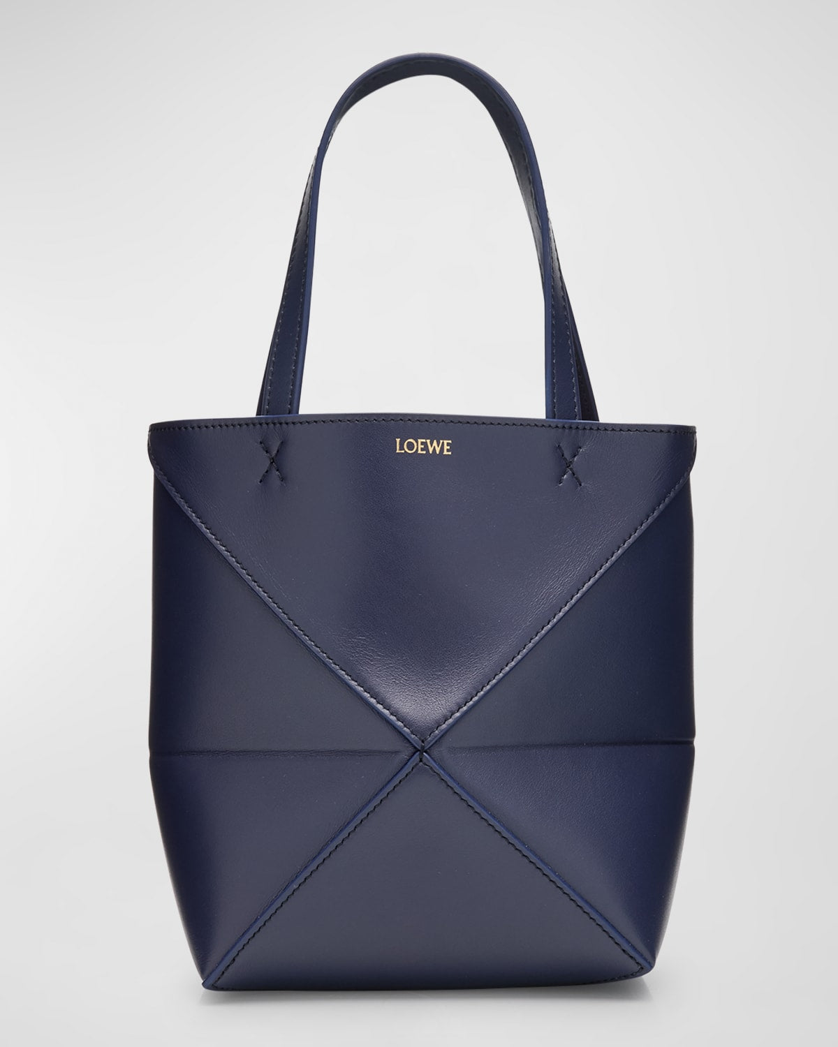 Loewe Puzzle Fold Mini Tote Bag in Shiny Leather