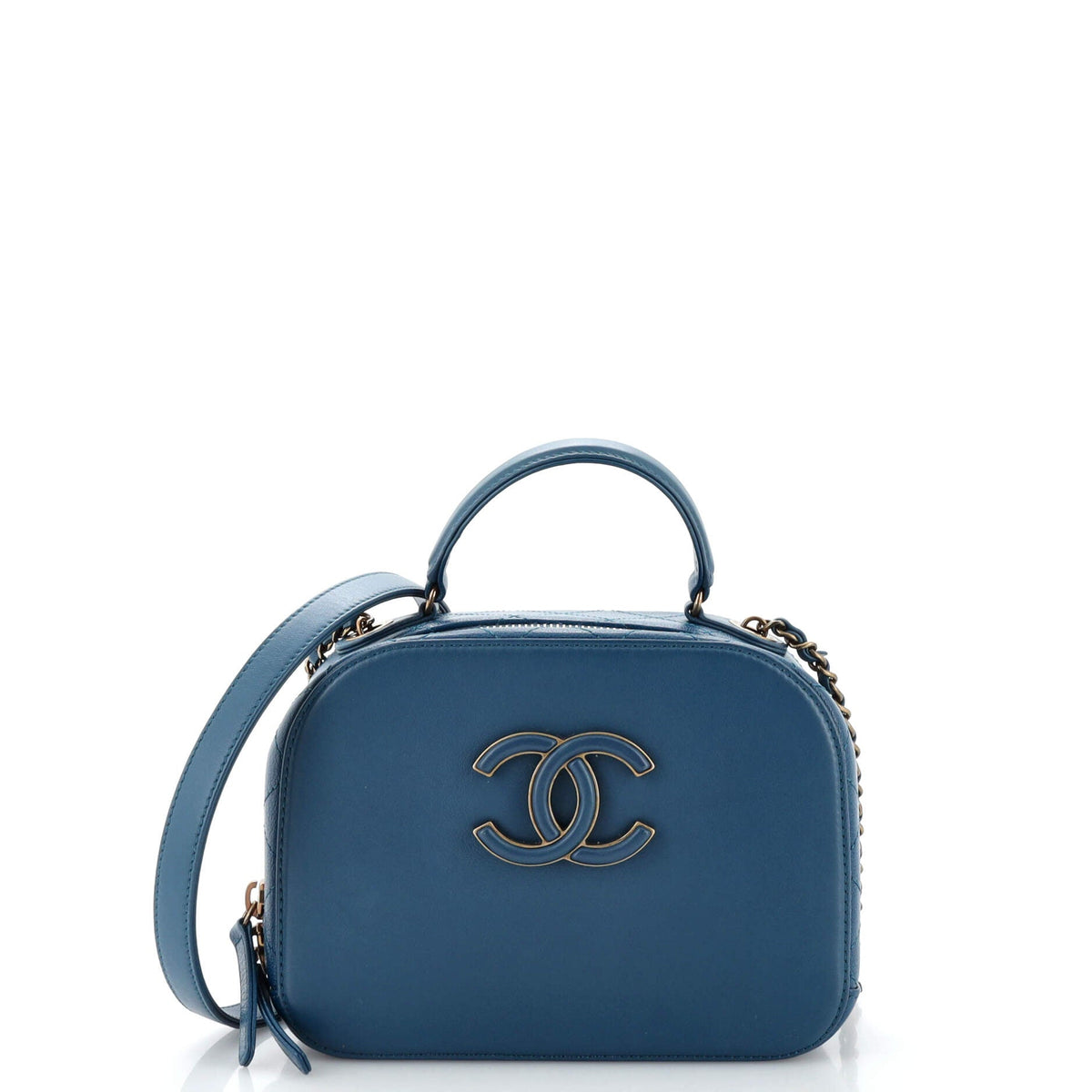 Chanel CHANEL Coco Curve Vanity Case Calfskin and Quilted Goatskin Small