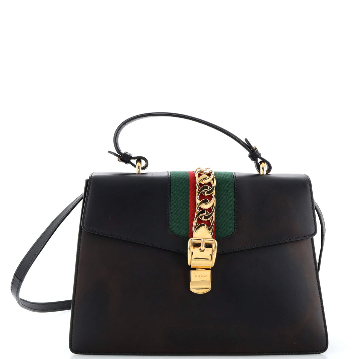 Gucci GUCCI Sylvie Top Handle Bag Leather Medium