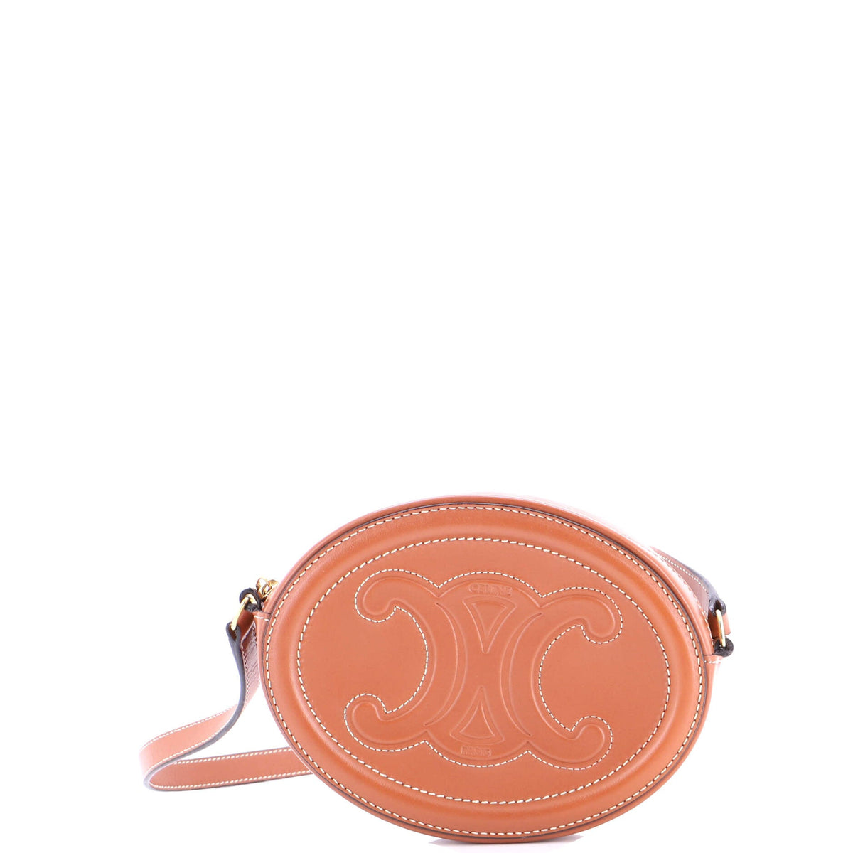 Celine CELINE Triomphe Oval Crossbody Bag Leather