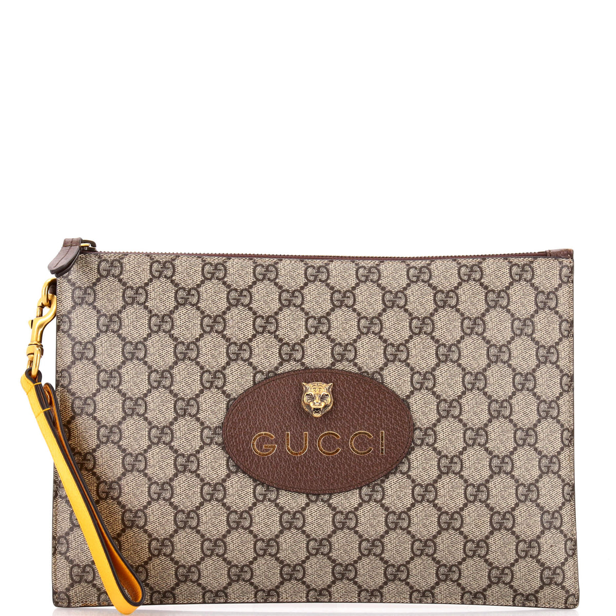 Gucci GUCCI Neo Vintage Wristlet Pouch GG Coated Canvas