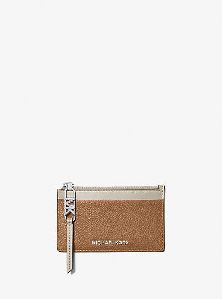 Michael Kors MK Empire Small Pebbled Leather Card Case - Natural - Michael Kors