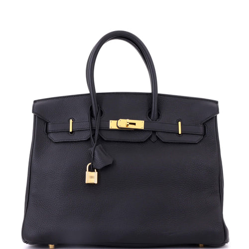 Birkin Handbag Noir Togo with Gold Hardware 35