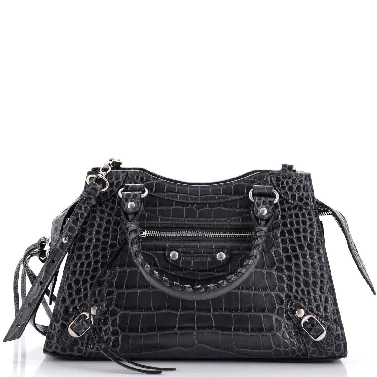 Balenciaga Neo Classic City Bag Crocodile Embossed Leather Small
