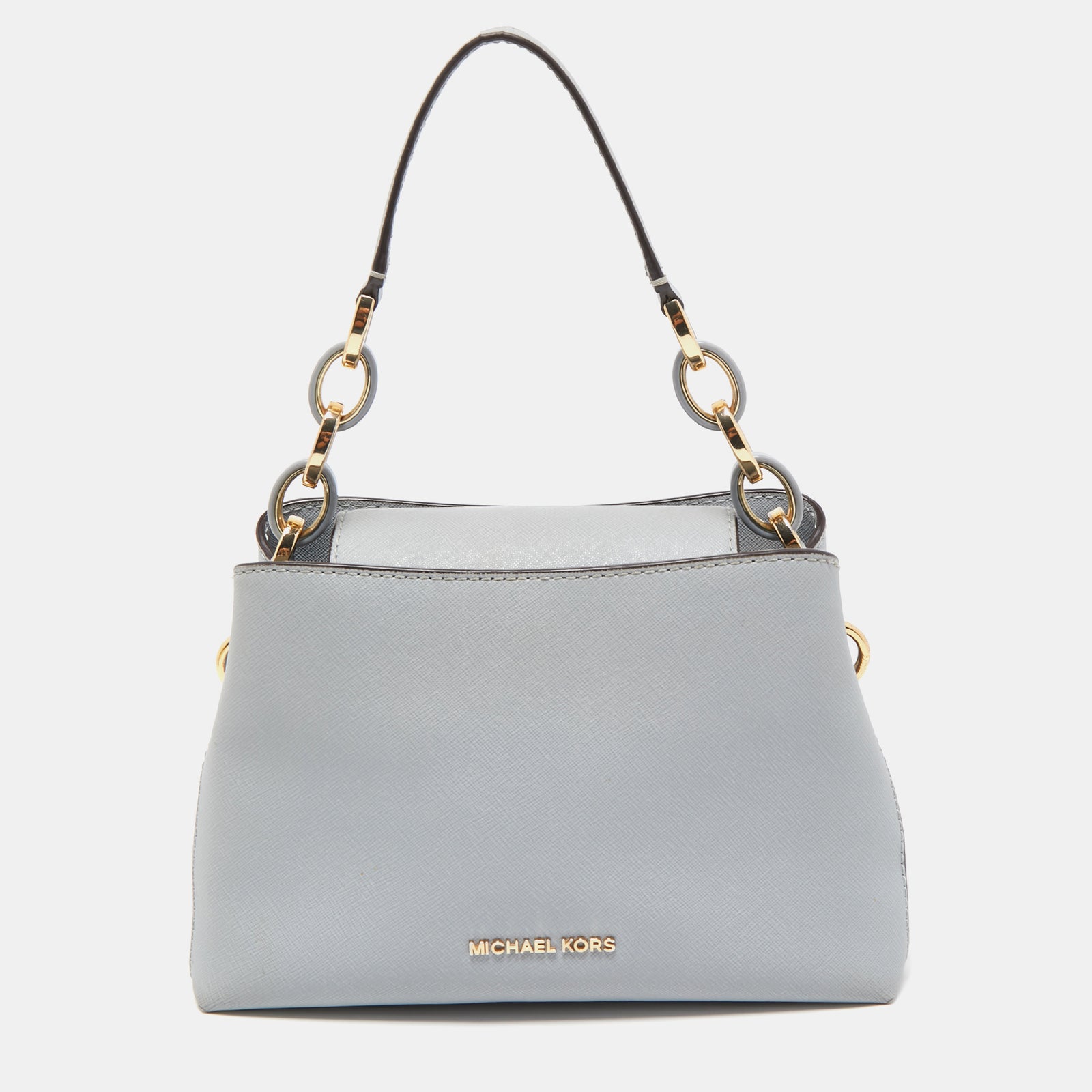 Michael Kors Light Blue Saffiano Leather Portia Satchel