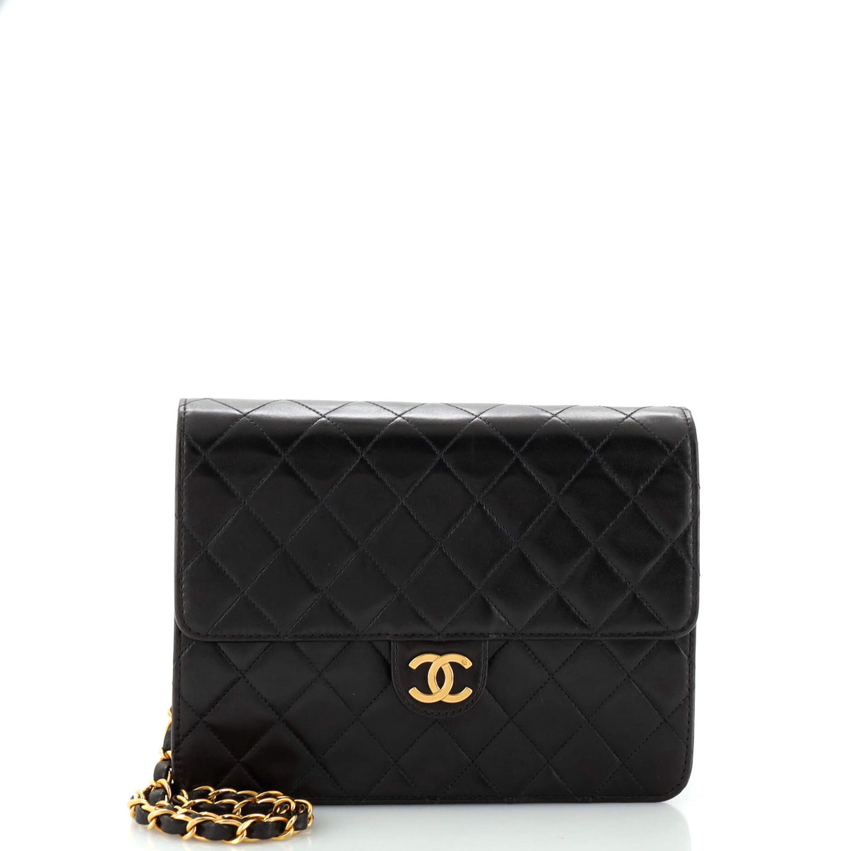 Chanel CHANEL Vintage Clutch with Chain Quilted Leather Small
