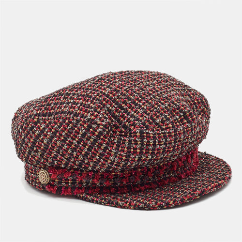 Multicolor Tweed Newsboy Cap S