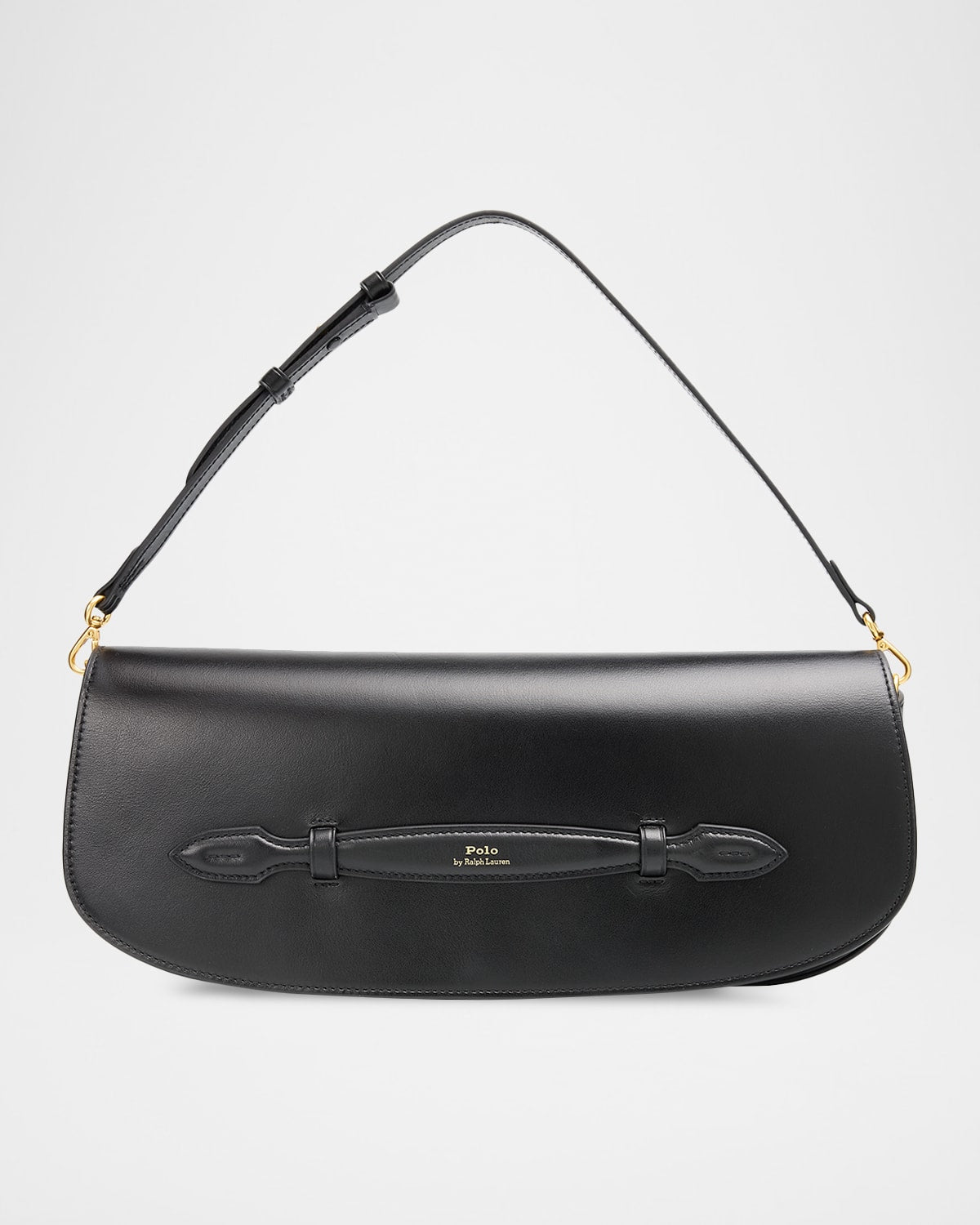 Ralph Lauren Curved Leather Clutch Bag