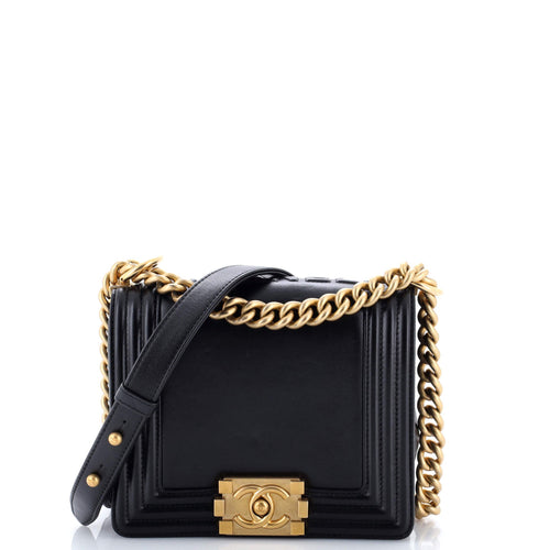 CHANEL Reverso Square Boy Flap Bag Calfskin Small