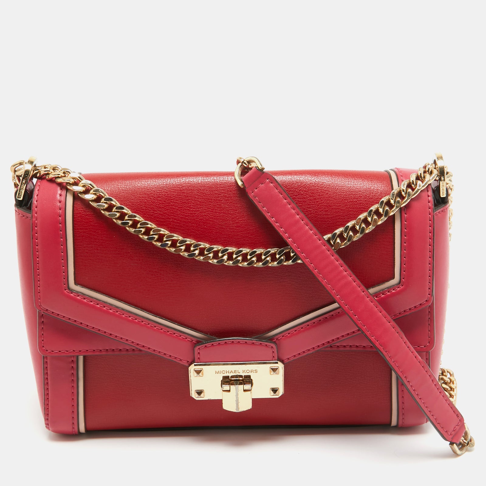 Michael Kors Pink Leather Kinsley Top Handle Bag