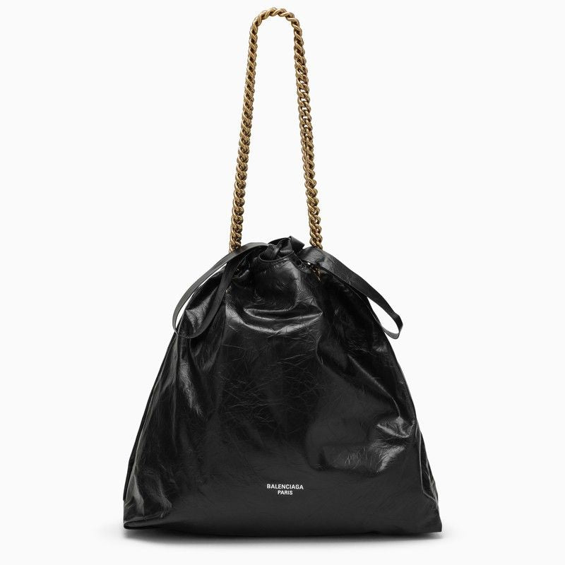 Balenciaga Women's Crush Medium Tote Bag Leather in Black | 742941210IT