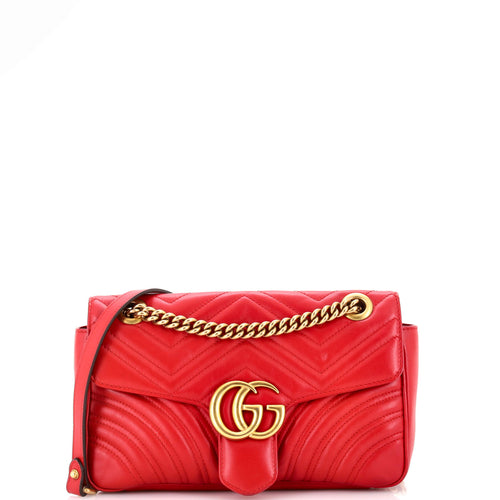 GUCCI GG Marmont Flap Bag Matelasse Leather Small